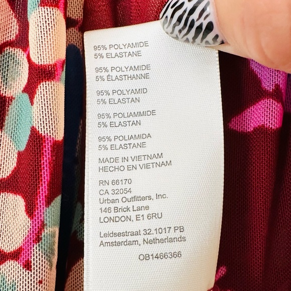 Free People Top Floral Print Of Paradise Tie Front Crop Boho Blouse Burgundy - Picture 12 of 12